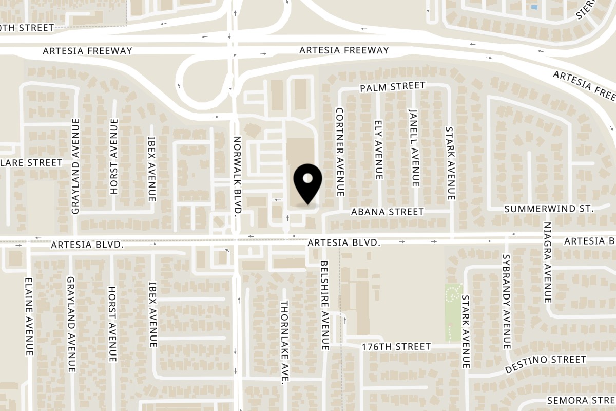 Map showing the location of Goldilocks - SoCal on 17220 Norwalk Blvd in Cerritos